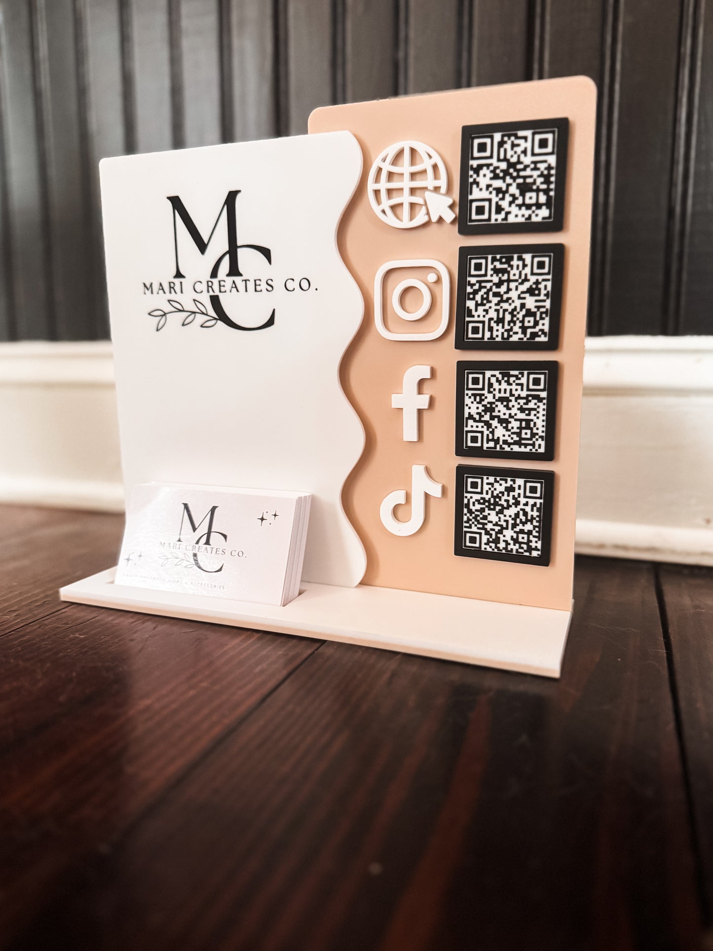 Business Logo Social Media Sign | Branding Round Vendor Market Sign