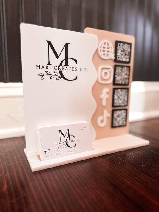 Business Logo Social Media Sign | Branding Round Vendor Market Sign