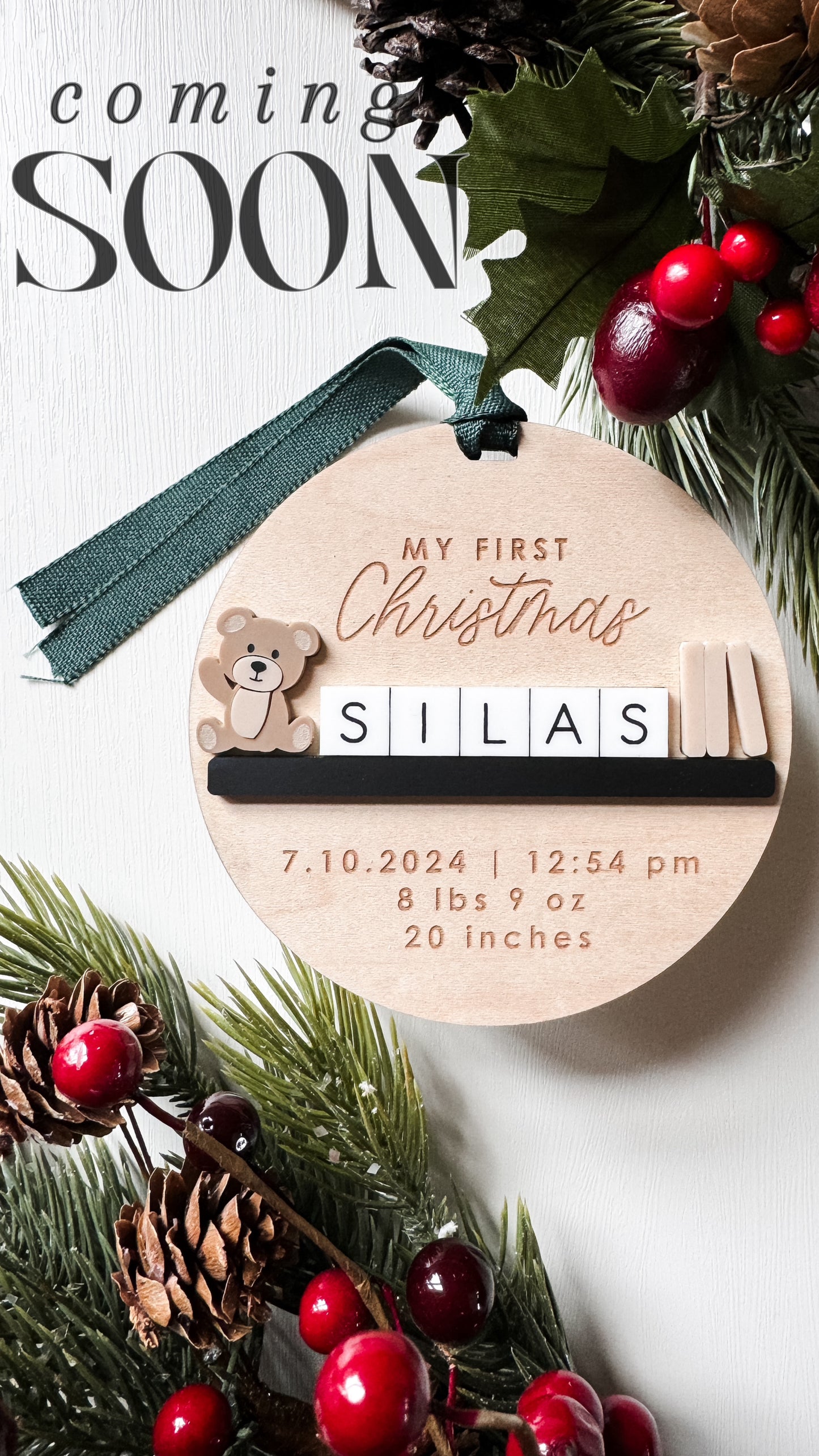 Baby's First Christmas Ornament | Baby's Keepsake Ornament | Personalized Baby Gift | Birth Stat Ornament | New Baby Gift | Mom Must Have