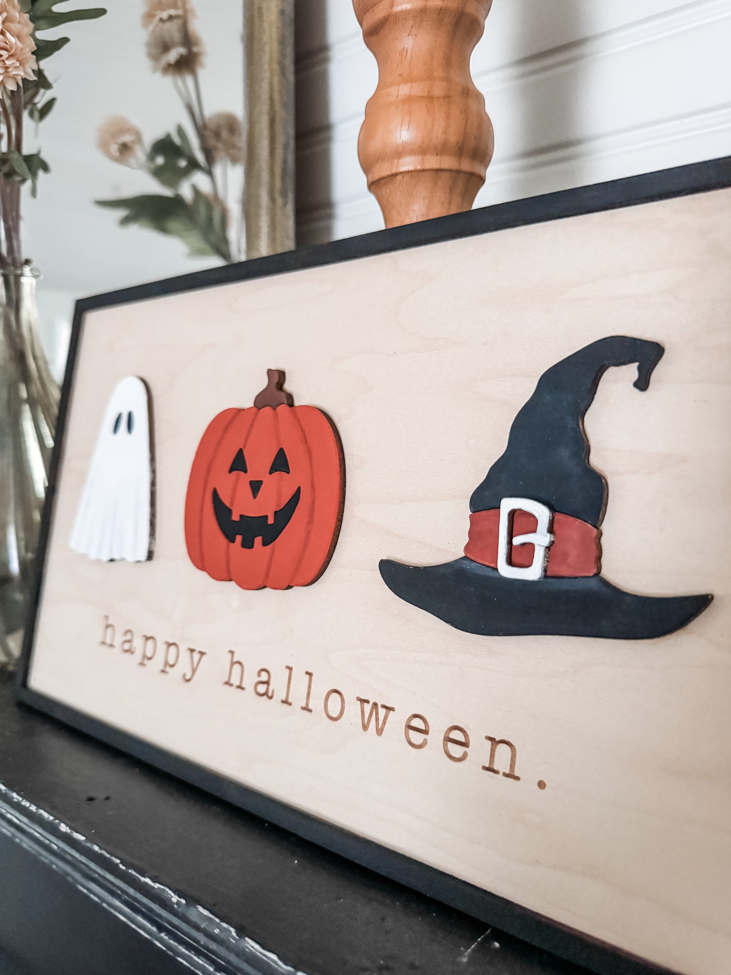 Happy Halloween Hand Carved Sign