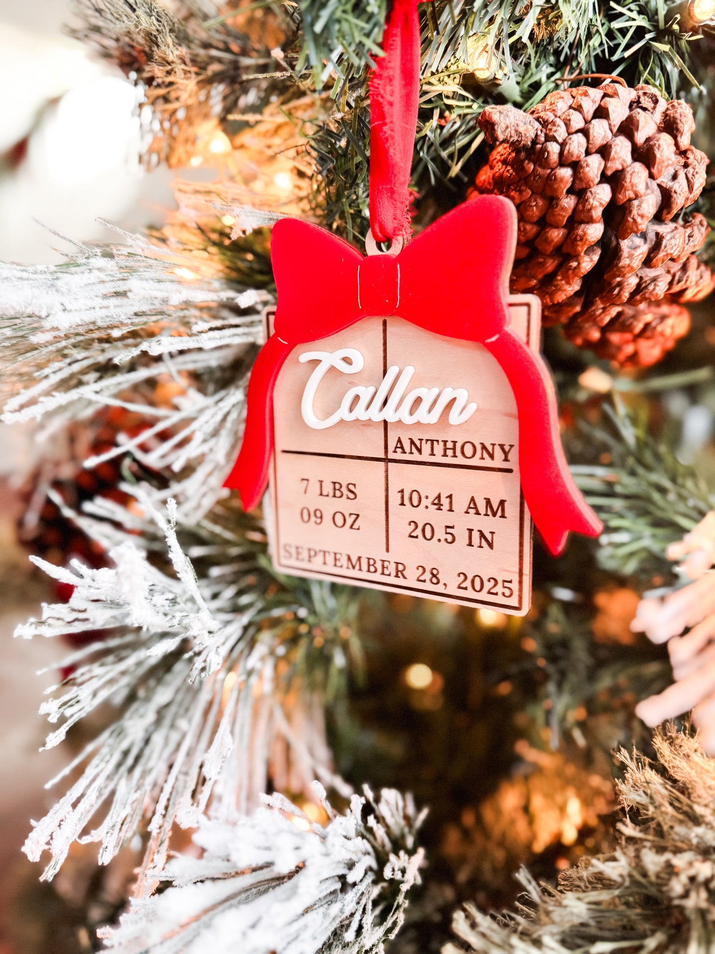 Baby's First Christmas Ornament | Baby's Keepsake Ornament | Personalized Baby Gift | Birth Stat Ornament | New Baby Gift | Mom Must Have