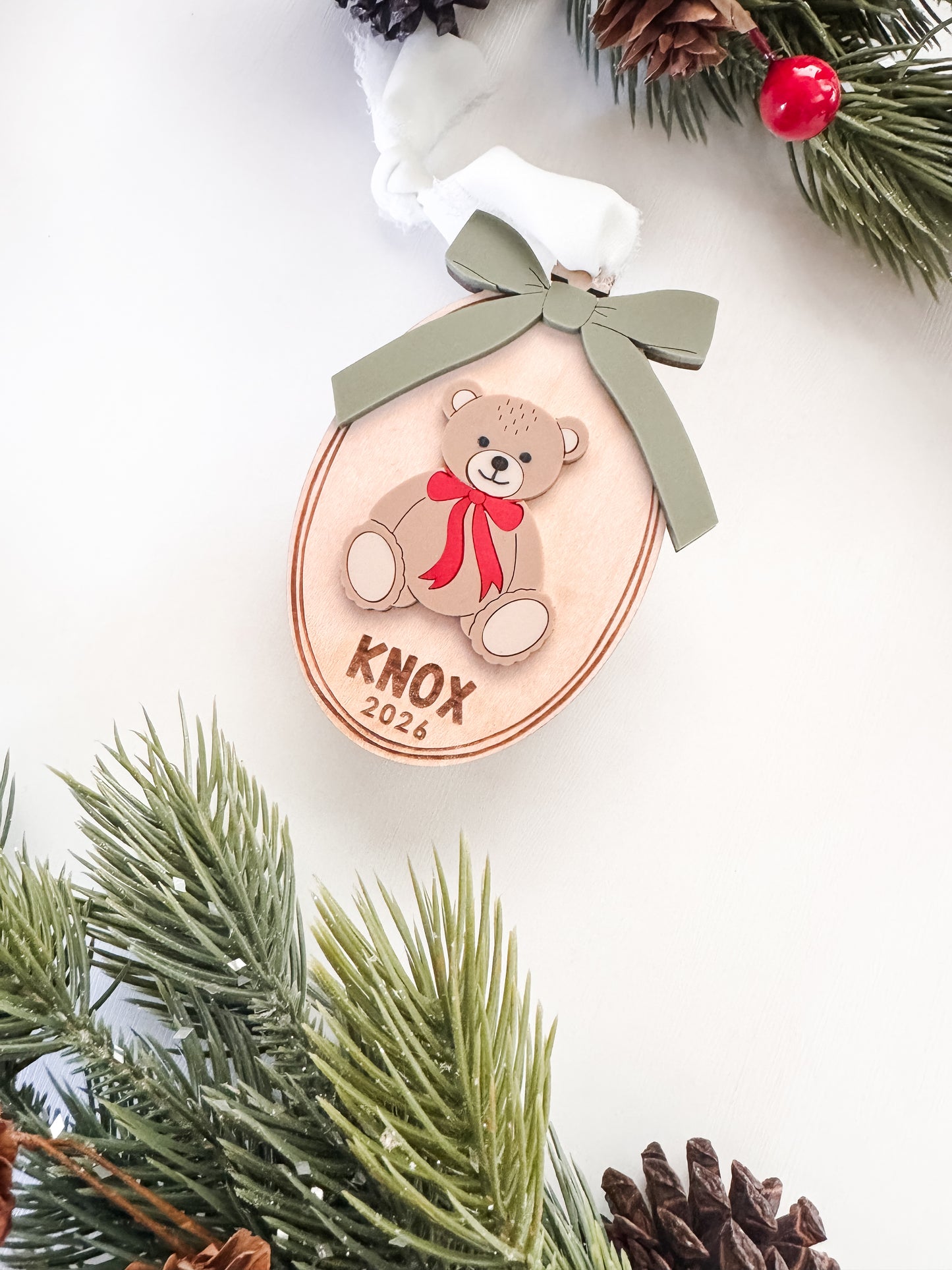 Baby's First Christmas Ornament | Teddy Bear Keepsake Ornament | Personalized Baby Gift| New Baby Gift | Mom Must Have