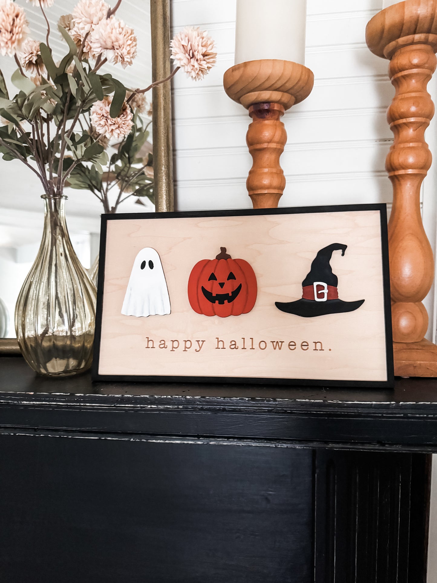 Happy Halloween Hand Carved Sign
