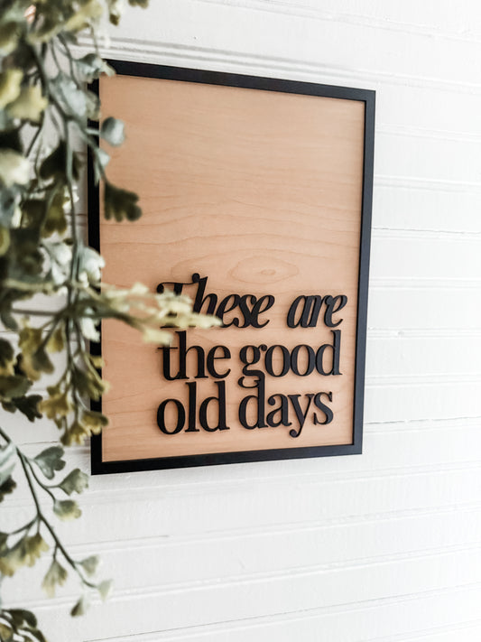 These are the Good Old Days Hanging Sign | Home Decor | | Wall Sign | Office Sign | Boho Decor | 3D Sign | Good Old Days