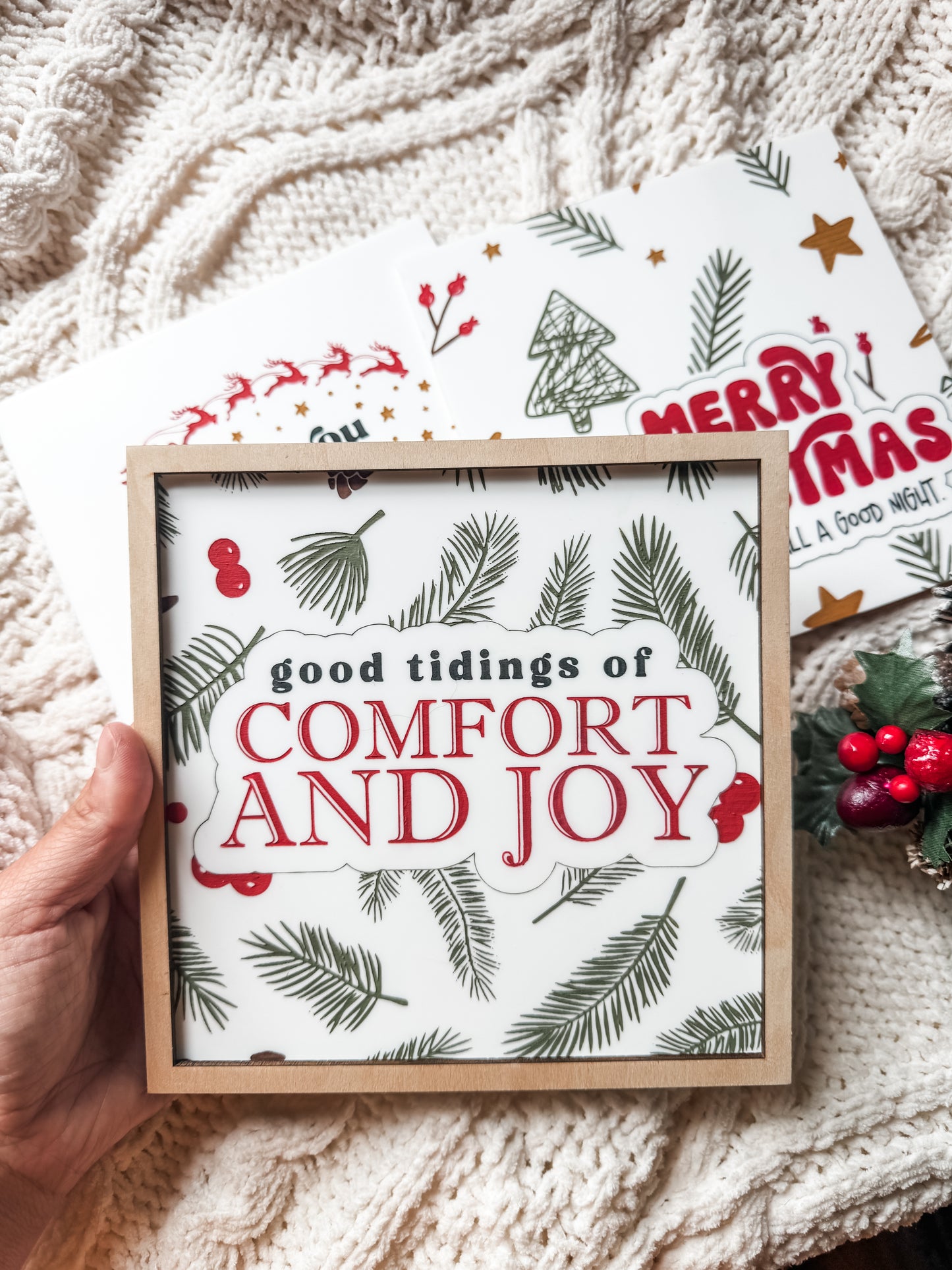 Interchangeable Christmas Signs Inserts | Framed Sign | Handmade | Laser Engraved | Pick Your Style | Christmas Decor |