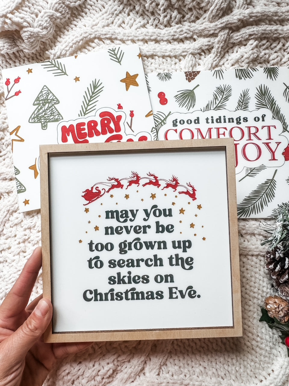 Interchangeable Christmas Signs Inserts | Framed Sign | Handmade | Laser Engraved | Pick Your Style | Christmas Decor |