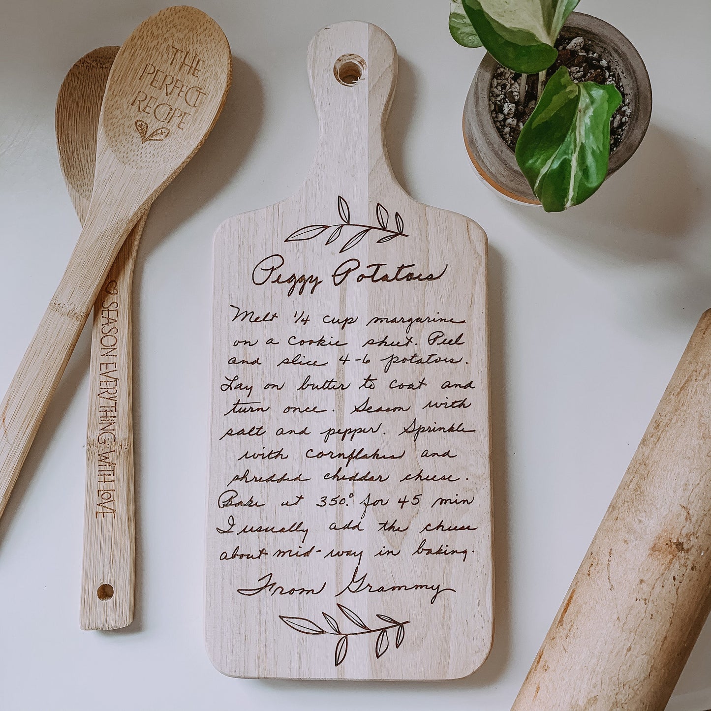 Handwritten Recipe Cutting Board | Keepsake Gift | Personalized Recipe Engraved Cutting Board | Sentimental Gift | Family Recipe Board