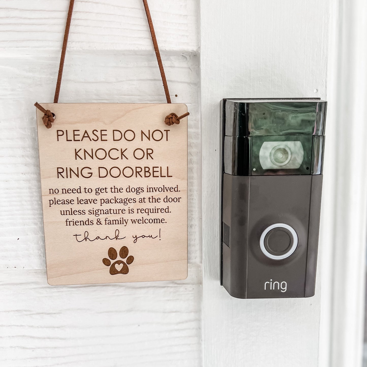 Please Do Not Knock or Ring Doorbell No Need to Get the Dogs Involved Sign | Door Sign | Do not Disturb