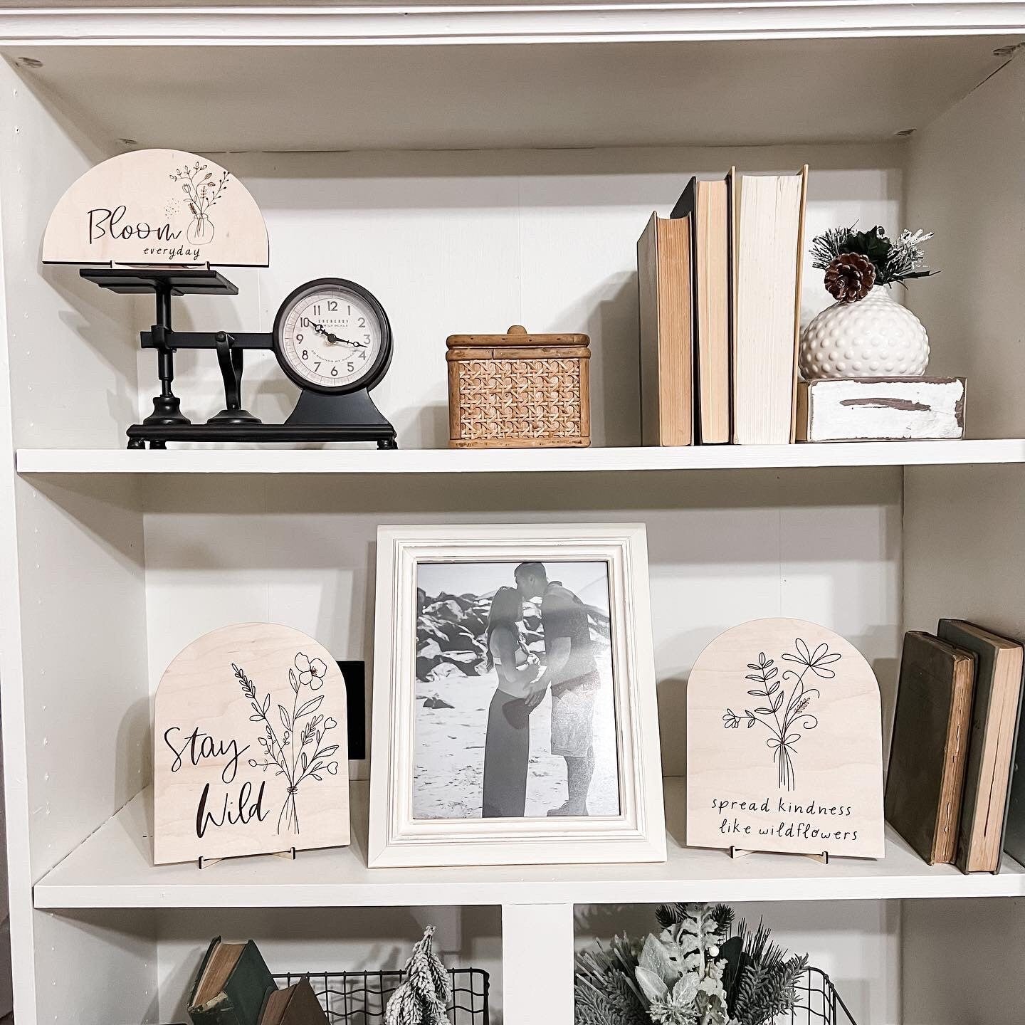 Spread Kindness Like Wildflowers Boho Free Standing Sign | Laser Engraved | Boho Decor | Handmade | Boho Shelf Sign | Arched Signs