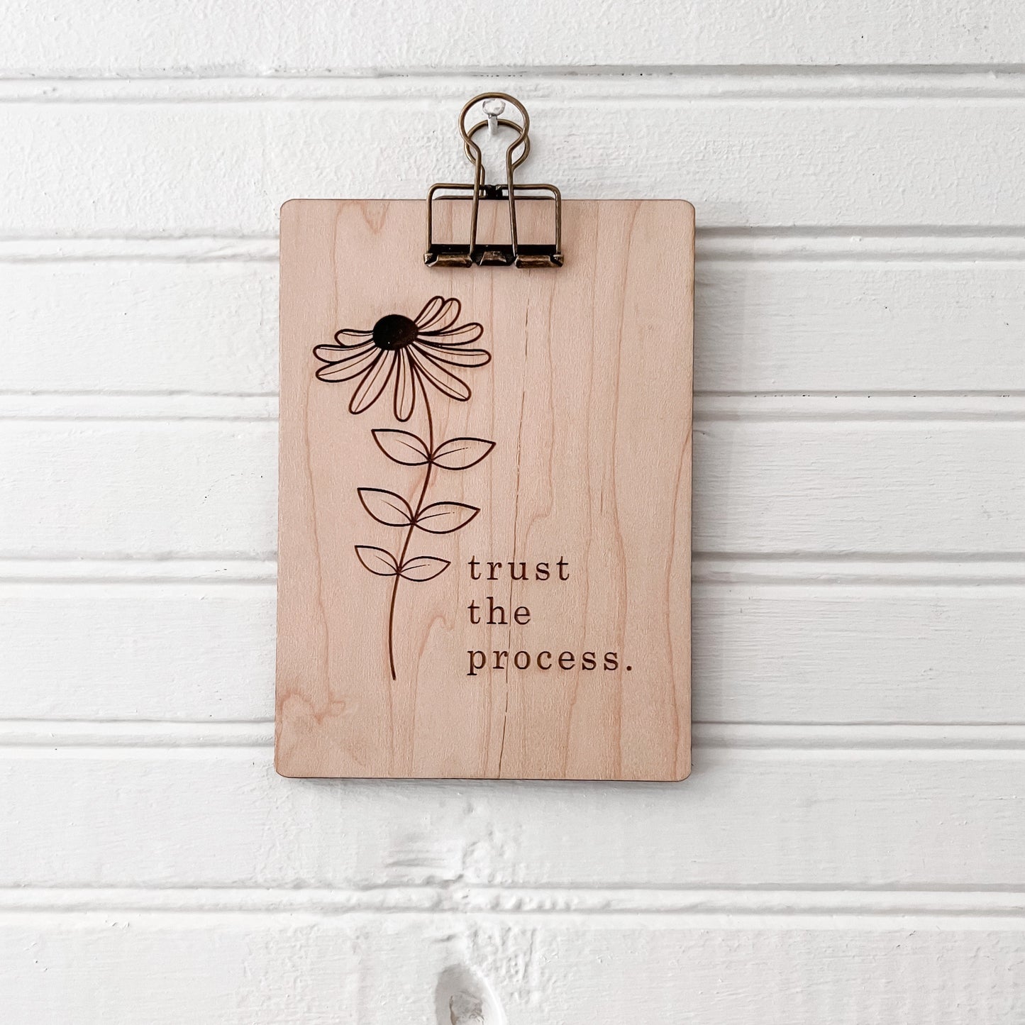 Trust the Process Boho Sign | Laser Engraved Mini Sign | Motivational Office Decor |