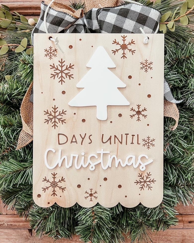 Christmas Countdown | Days Until Christmas Countdown | Boho Christmas Sign | 3D Sign | Laser Engraved | Boho Christmas Sign | Arch Sign
