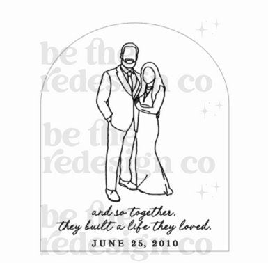 Personalized Faceless Portrait Arch Sign | Boho Arch Sign | Custom Artwork + Quote | Handmade |