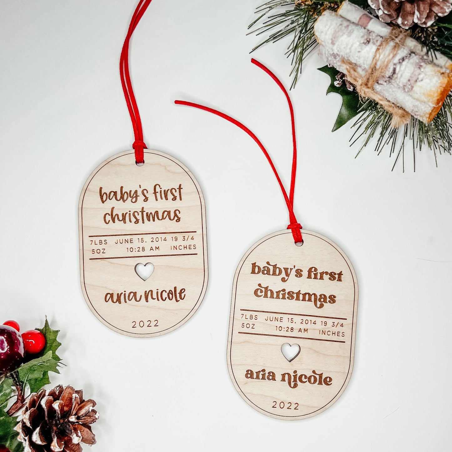 Baby Stats Personalized Christmas Ornament, Christmas Gift, Baby's First Christmas Ornament