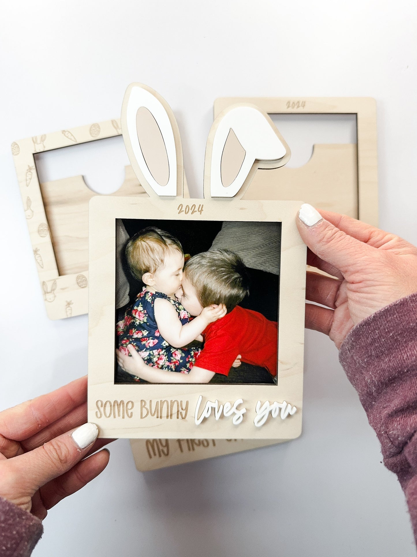 Easter Picture Frame Magnet, Custom Picture Frame | Sentimental Gift | Picture Frame | Handmade | Some Bunny Loves You | First Easter