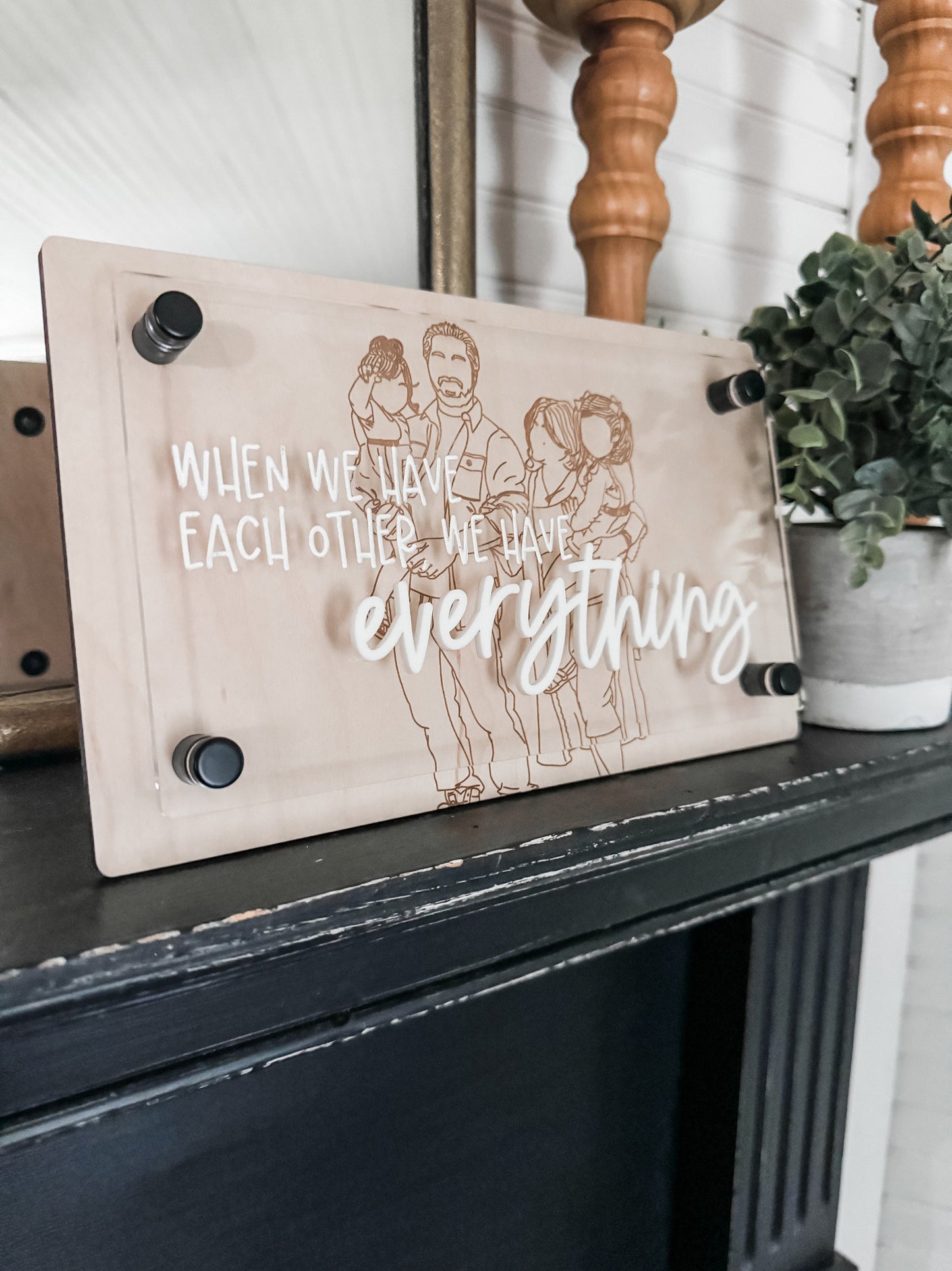 Faceless Portrait Stand Off Sign | Sentimental Gift | Boho | Handmade | Boho Shelf Sign | Stand off sign | Family Gift