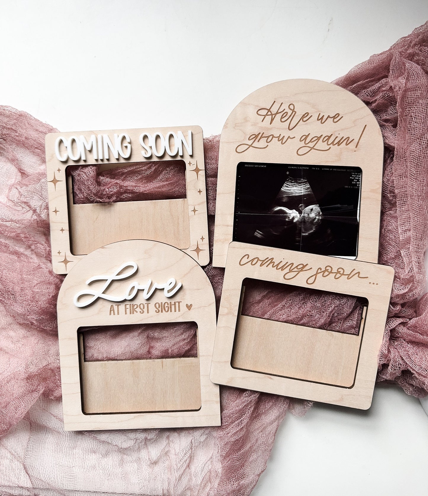 Pregnancy Announcements Keepsake Gift | Ultrasound Picture Fridge Magnet | Here We Grow Again Keepsake | Coming Soon | Choose Your Style