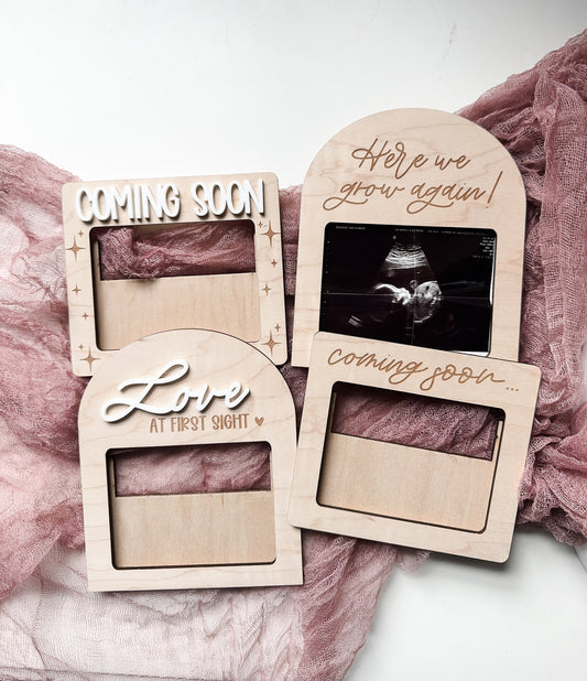 Pregnancy Announcements Keepsake Gift | Ultrasound Picture Fridge Magnet | Here We Grow Again Keepsake | Coming Soon | Choose Your Style