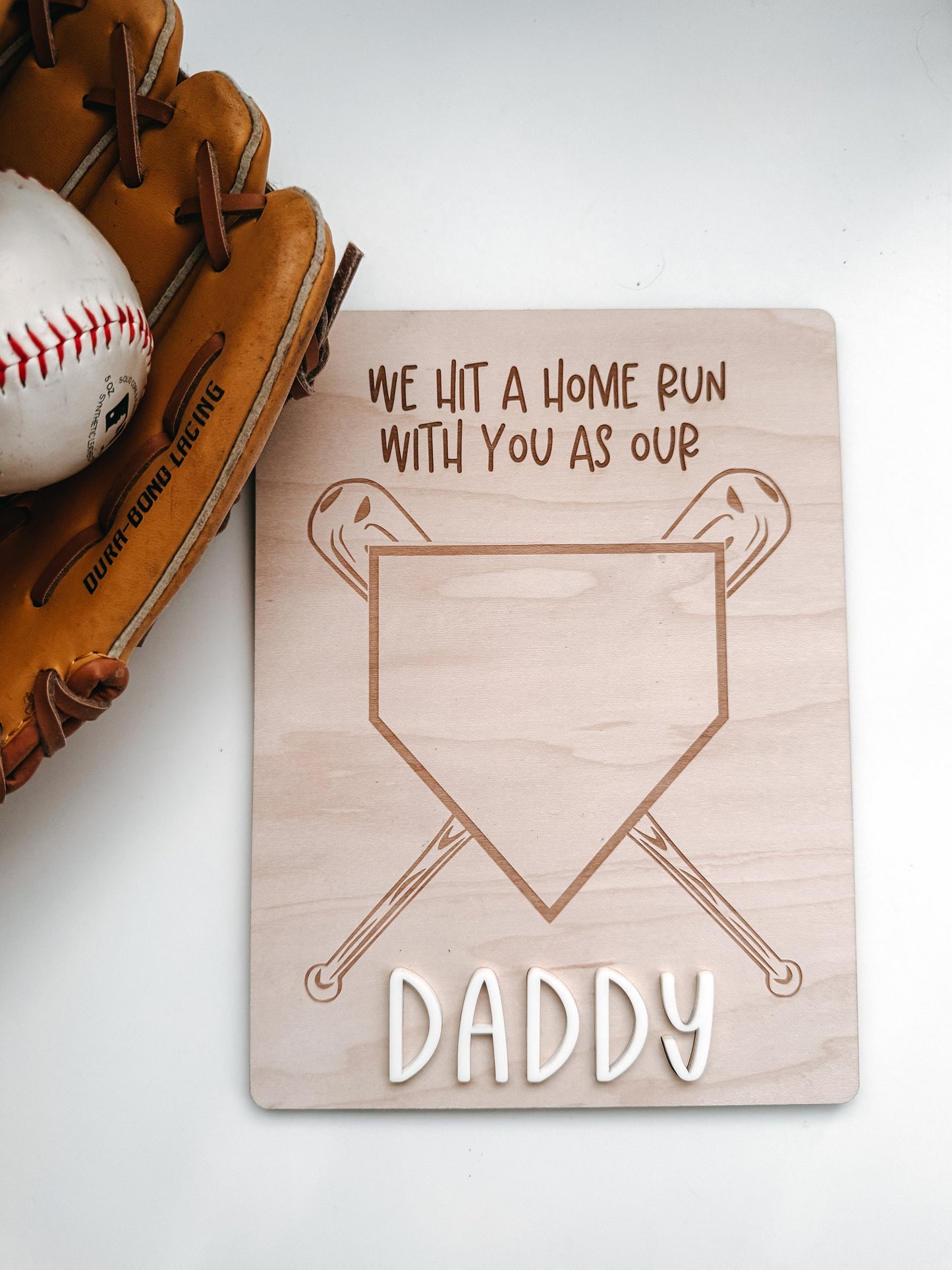 Custom DIY I hit a Home Run with You as Our Dad | Kid’s Handprint Craft | Father's Day Gift Craft | Paint + Brush NOT included