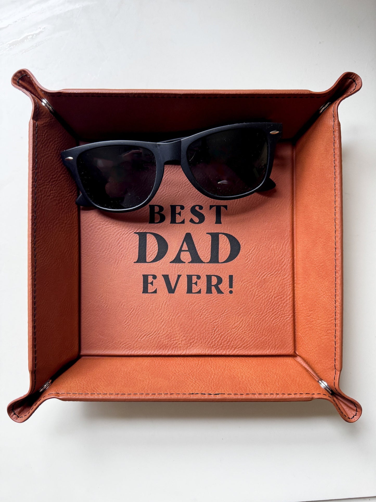 Leatherette Catch-All Tray | Gift for Dad | Personalized Father's Day Gift | Coin Tray | Engraved Gift | Father's Day Gift | Catch All Tray