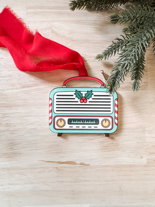 Vintage Christmas Radio NFC Ornament | Voice Recording Keepsake | Personalized Christmas Gift | Sentimental Christmas Ornament
