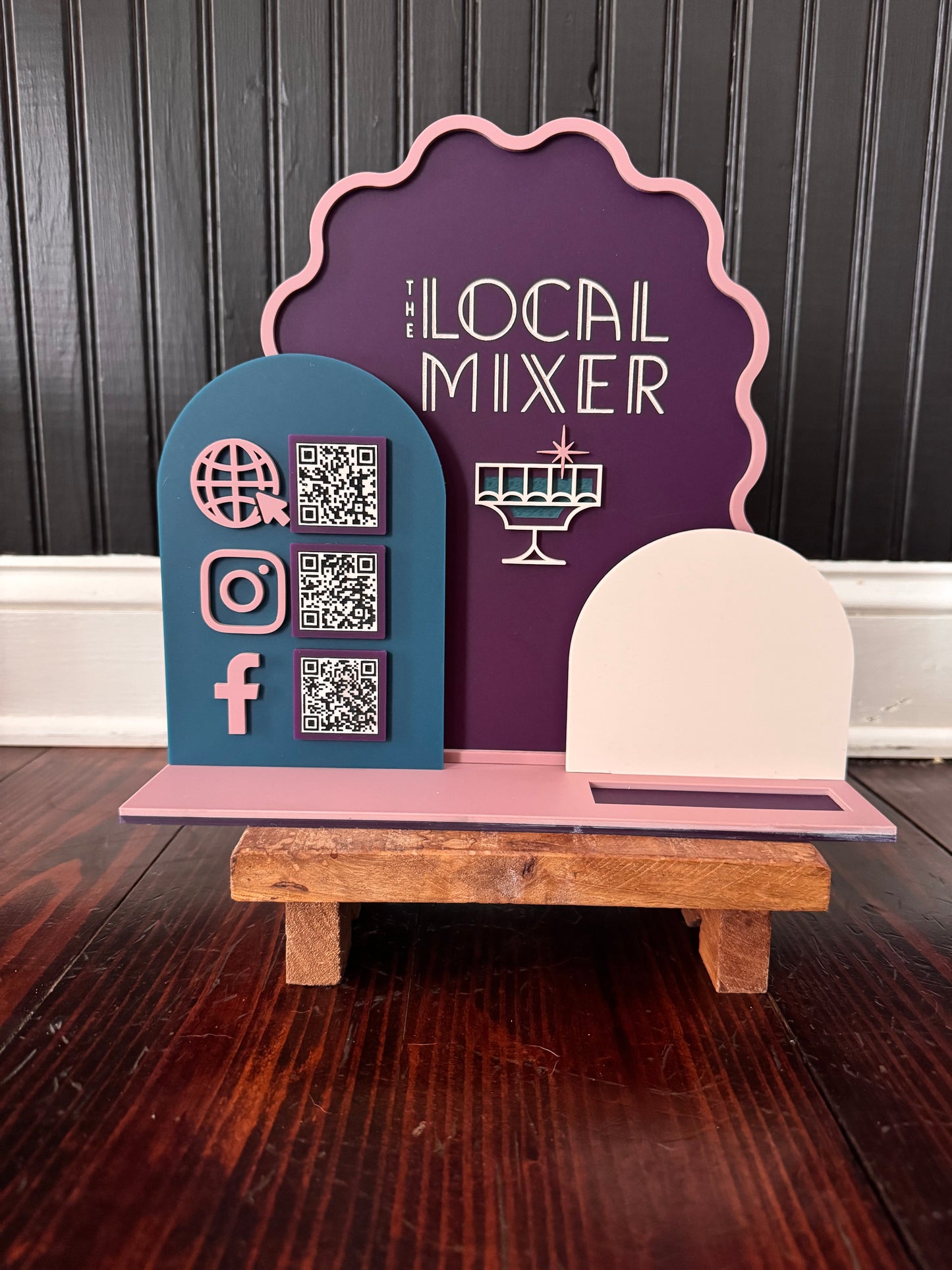 Business Logo Social Media Sign | Branding Round Vendor Market Sign