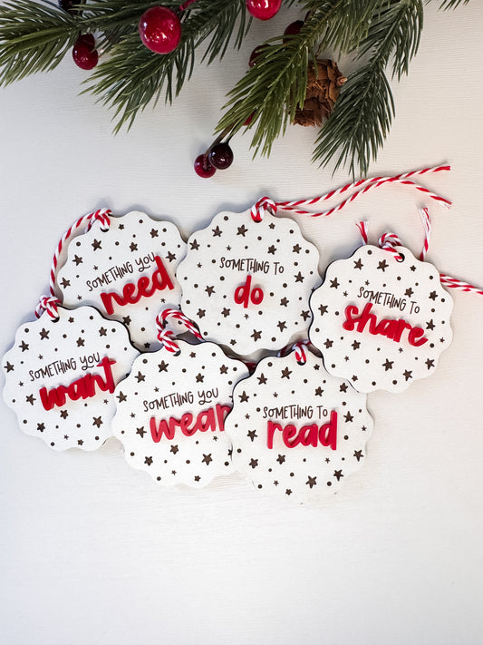 Something You Tags | Kids Present Tags | Reusable Gift Tags | Minimalist Gift Tags | Christmas Gift Tags | Set of 6