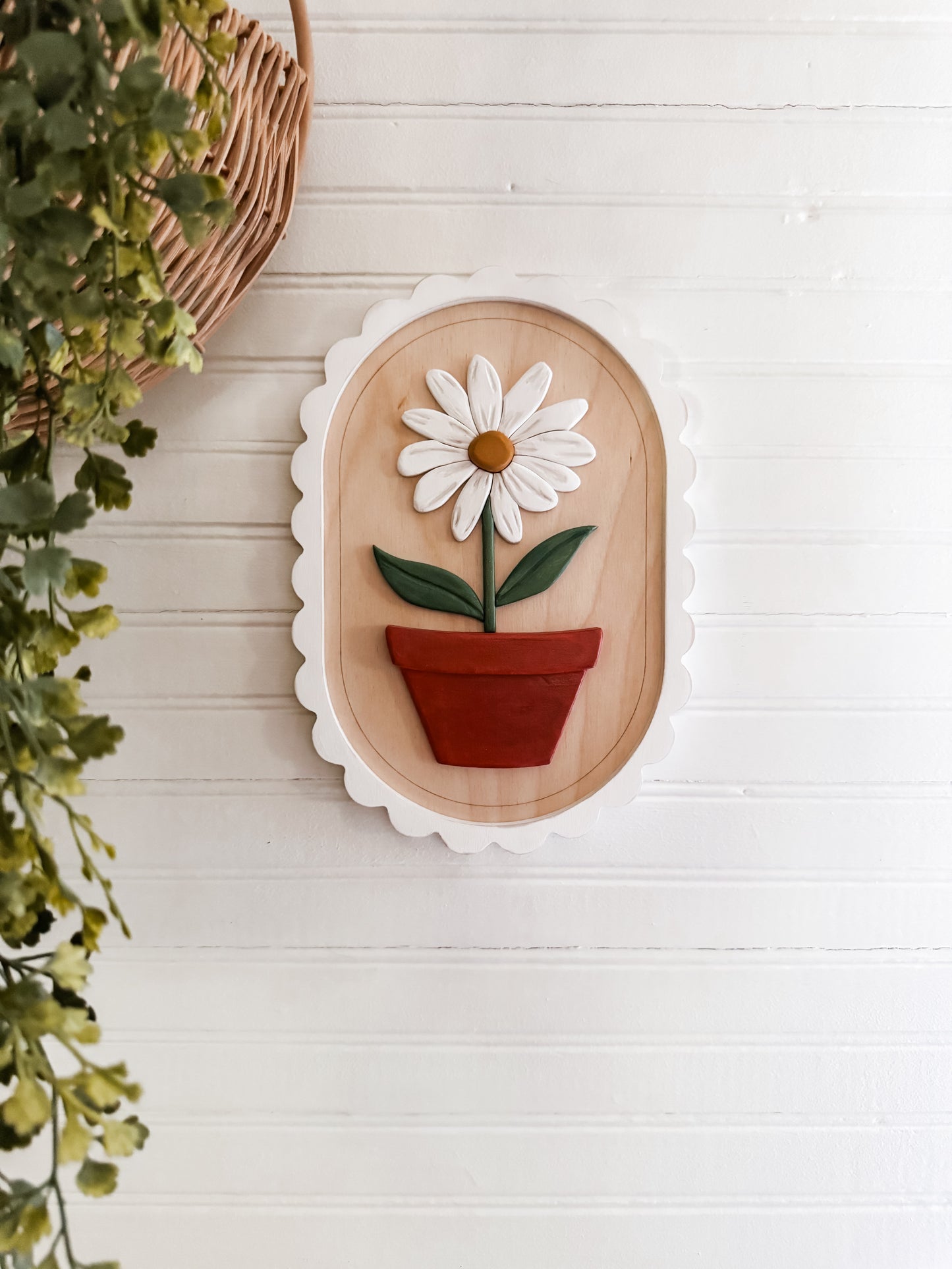 3D Hand-carved Daisy Wall Sign