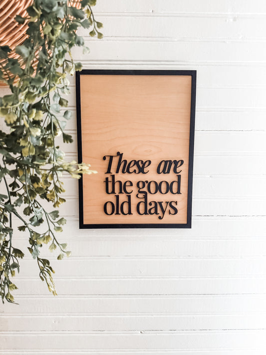 These are the Good Old Days Hanging Sign | Home Decor | | Wall Sign | Office Sign | Boho Decor | 3D Sign | Good Old Days