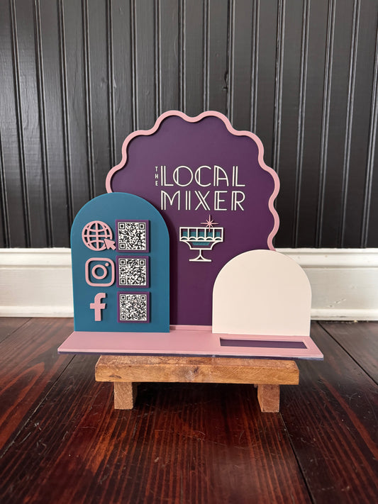 Business Logo Social Media Sign | Branding Round Vendor Market Sign