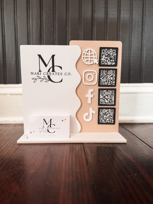 Business Logo Social Media Sign | Branding Round Vendor Market Sign