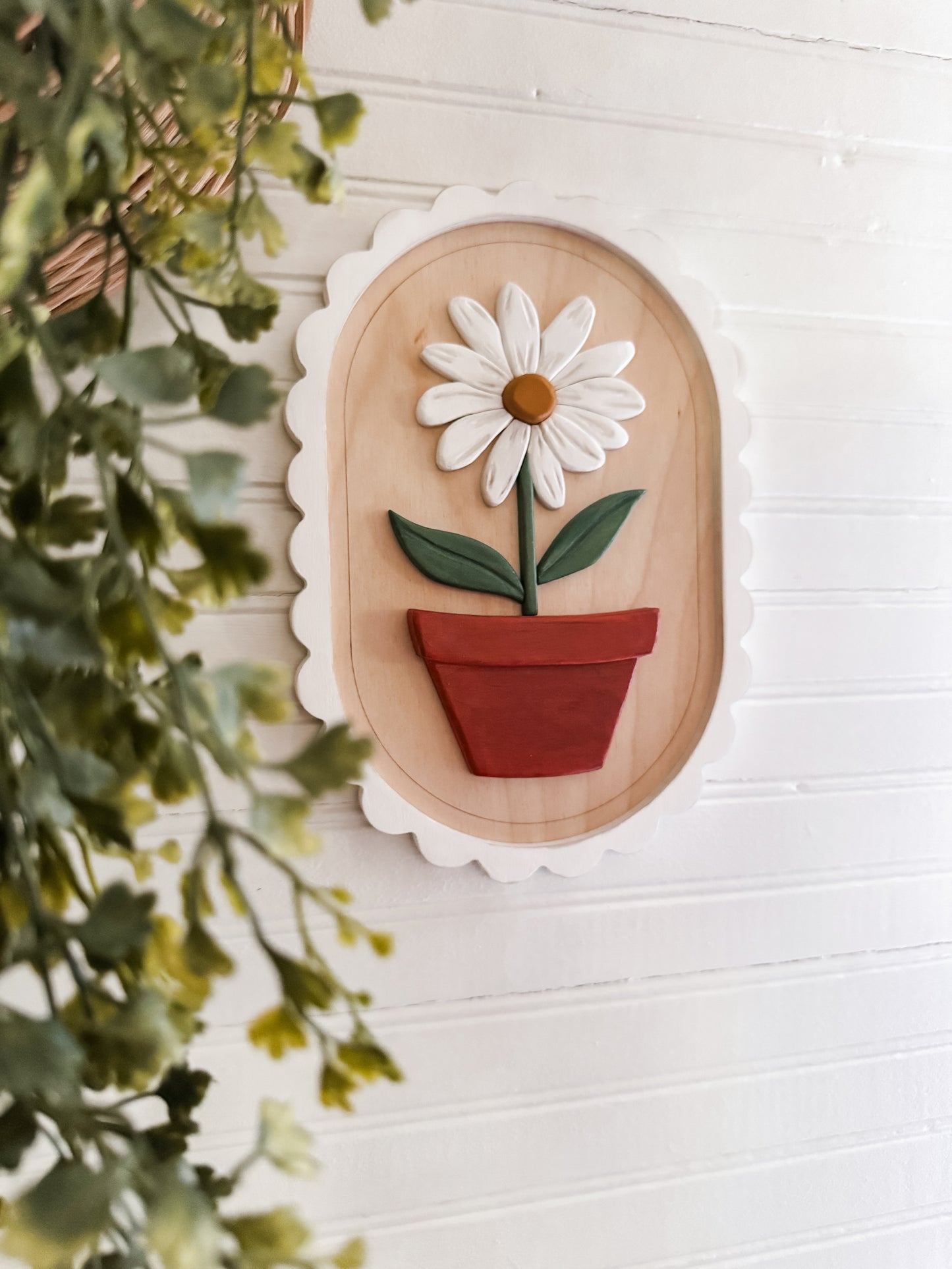 3D Hand-carved Daisy Wall Sign
