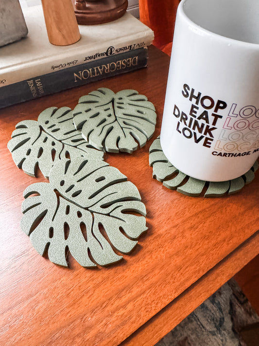 3D Printed Monstera Coasters with Stand