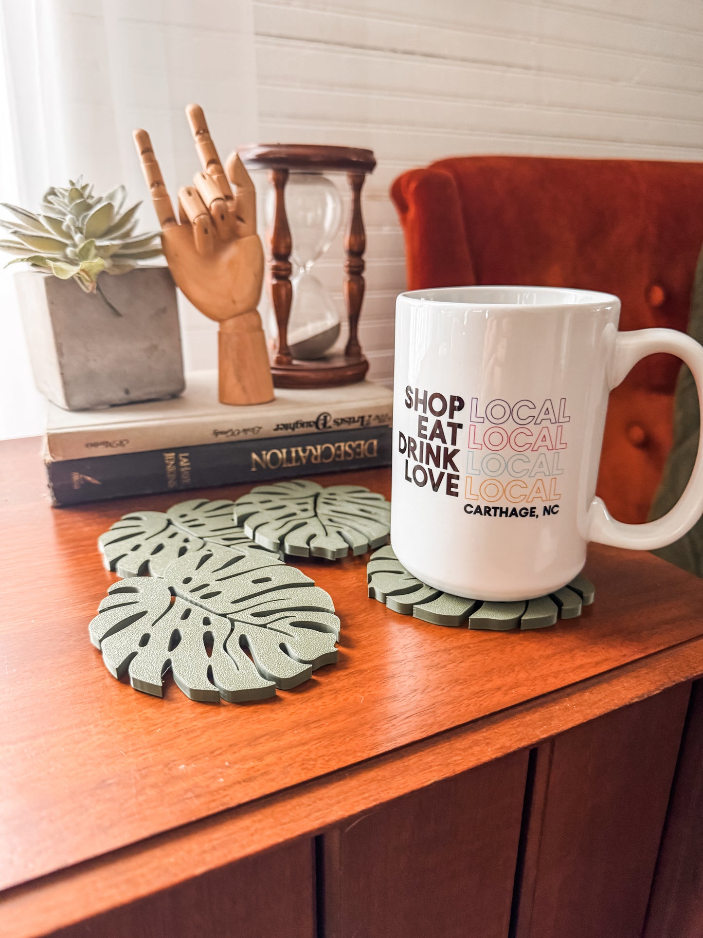 3D Printed Monstera Coasters with Stand