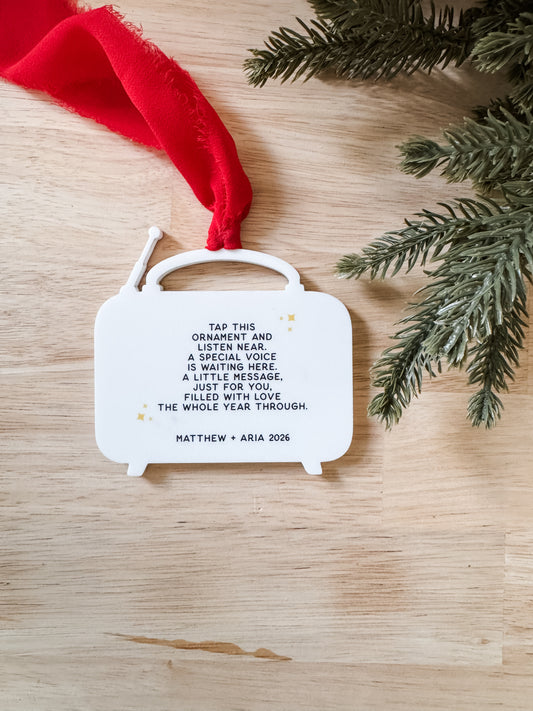 Vintage Christmas Radio NFC Ornament | Voice Recording Keepsake | Personalized Christmas Gift | Sentimental Christmas Ornament