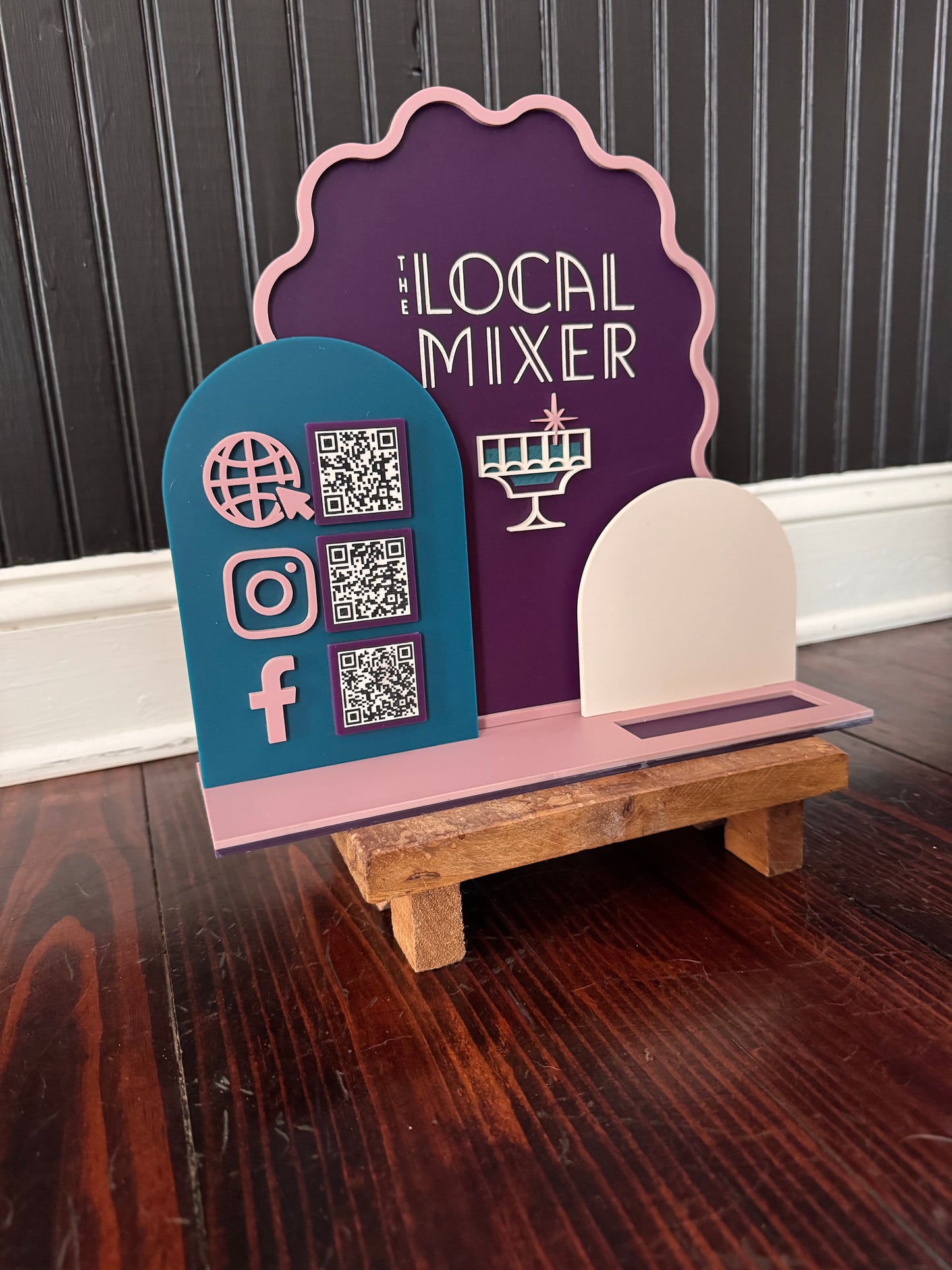 Business Logo Social Media Sign | Branding Round Vendor Market Sign