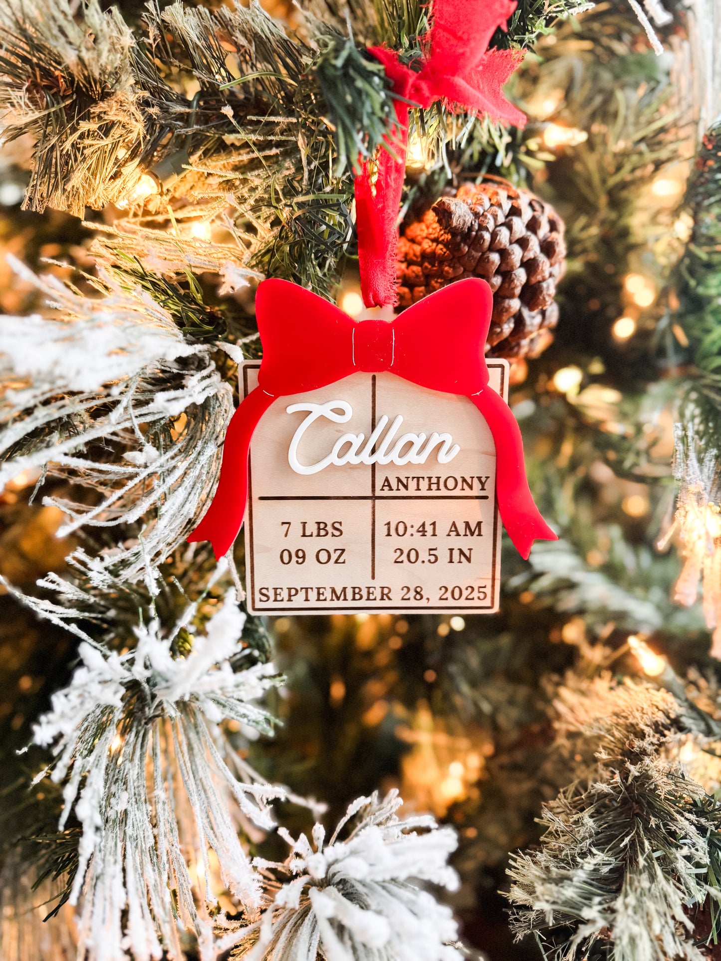 Baby's First Christmas Ornament | Baby's Keepsake Ornament | Personalized Baby Gift | Birth Stat Ornament | New Baby Gift | Mom Must Have