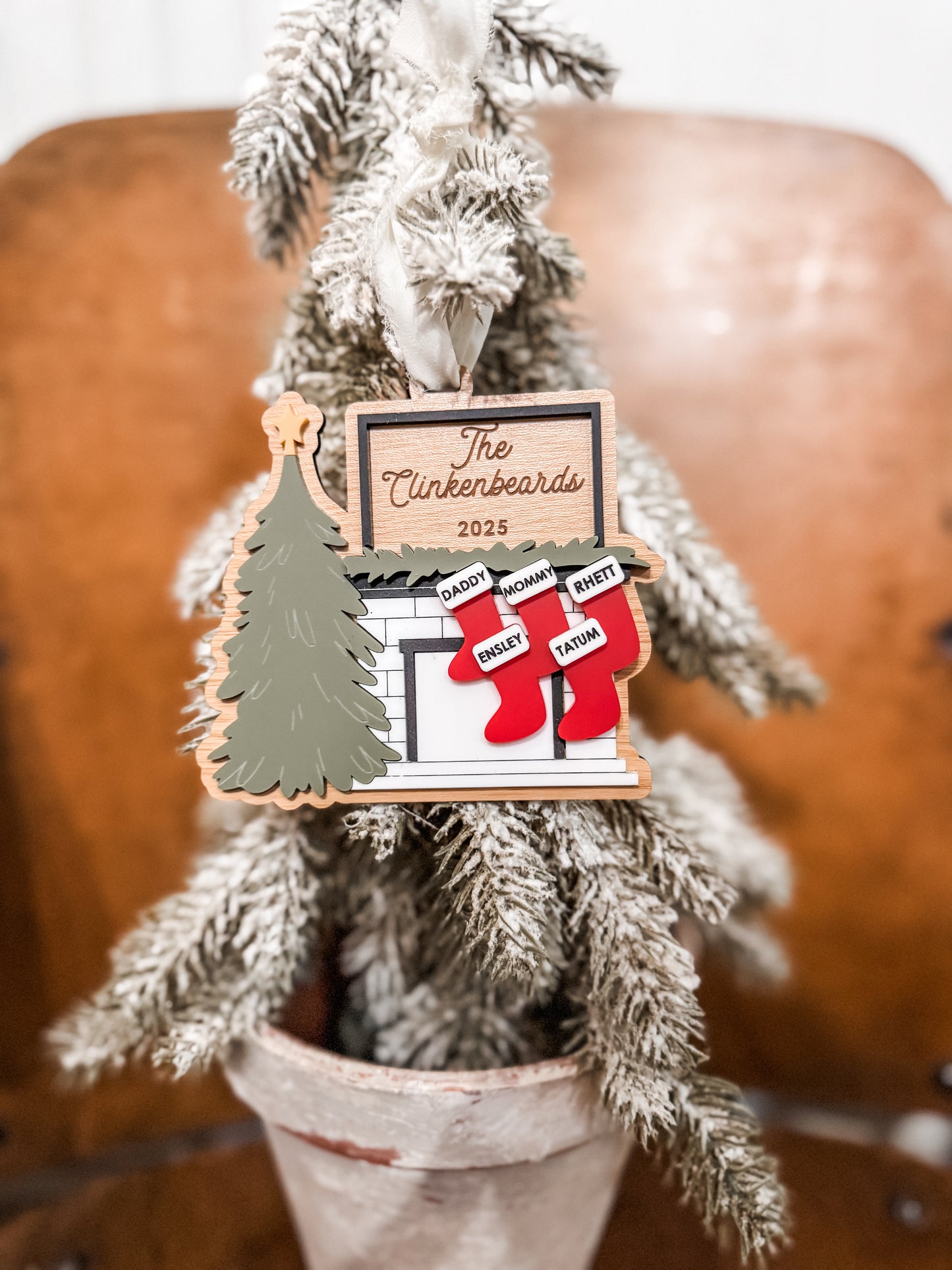 Personalized Family Names Ornament | Mantle Light Family Ornament | Christmas Ornament | Personalized Ornament | (Copy)