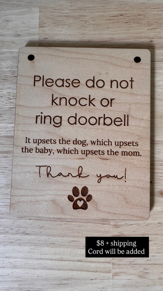 Do not knock sign for Jacqueline