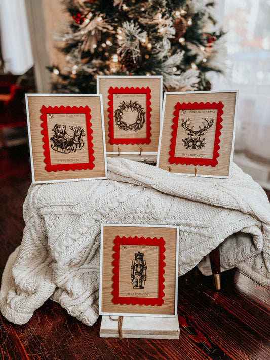 Vintage inspired Christmas Stamp Signs