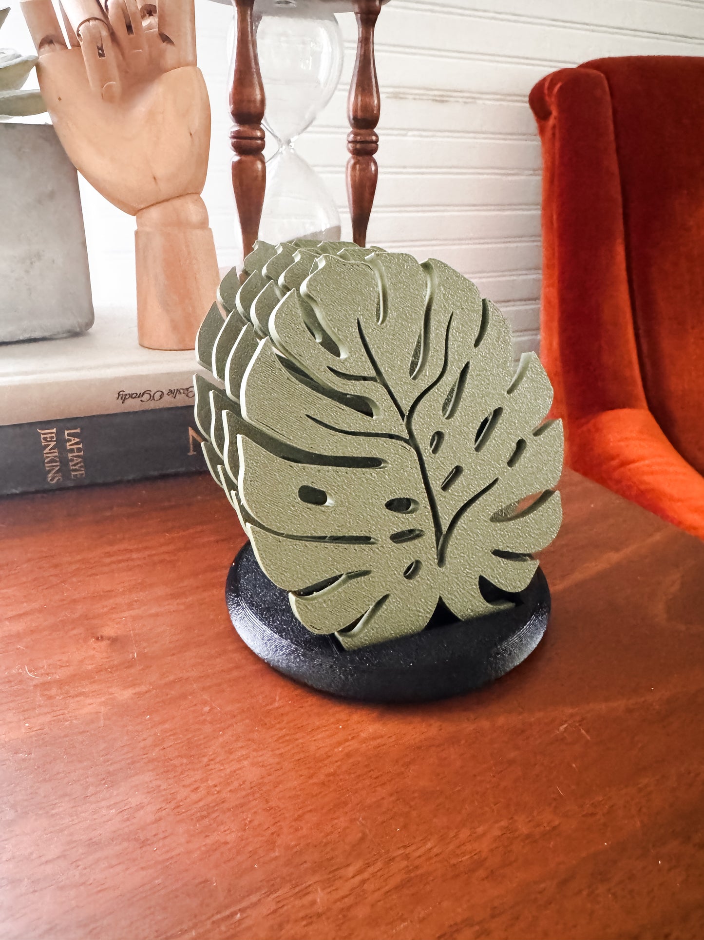 3D Printed Monstera Coasters with Stand