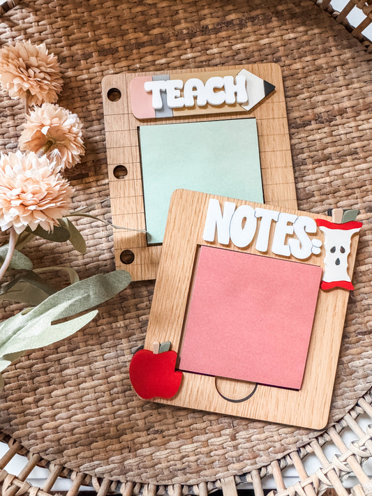 Post it Note Holder| Pick Your Style | Gift Idea | Teacher Appreciation Week | Personalized | End of the School Year Gift |