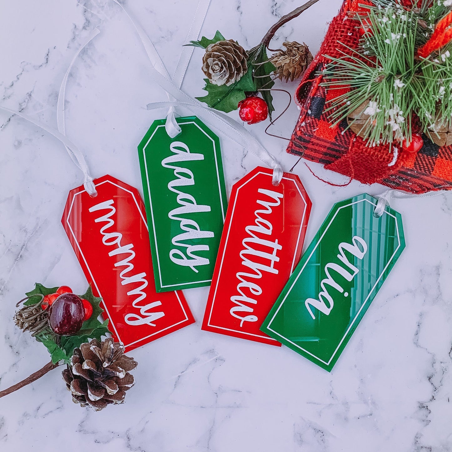 Personalized Stocking Tags | Wooden Name Tags | Christmas Labels | Wooden Present Tags | Christmas Stocking tags | Present Tags