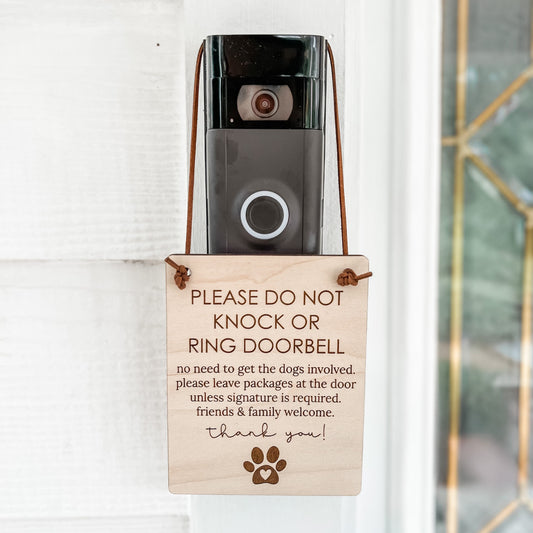 Please Do Not Knock or Ring Doorbell No Need to Get the Dogs Involved Sign |  Door Sign | Do not Disturb
