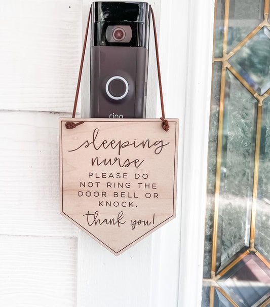 Sleeping Nurse Please Do Not Ring the Doorbell or Knock | Do Not Disturb Sign | Nurse Gift |