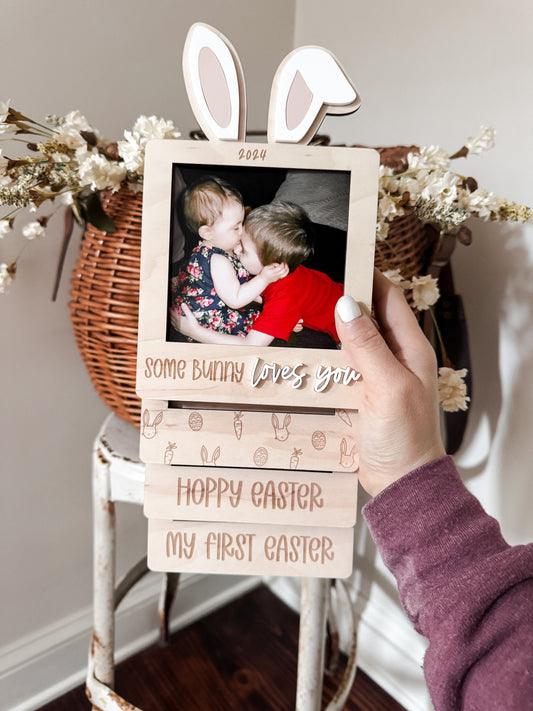Easter Picture Frame Magnet, Custom Picture Frame | Sentimental Gift | Picture Frame | Handmade | Some Bunny Loves You | First Easter