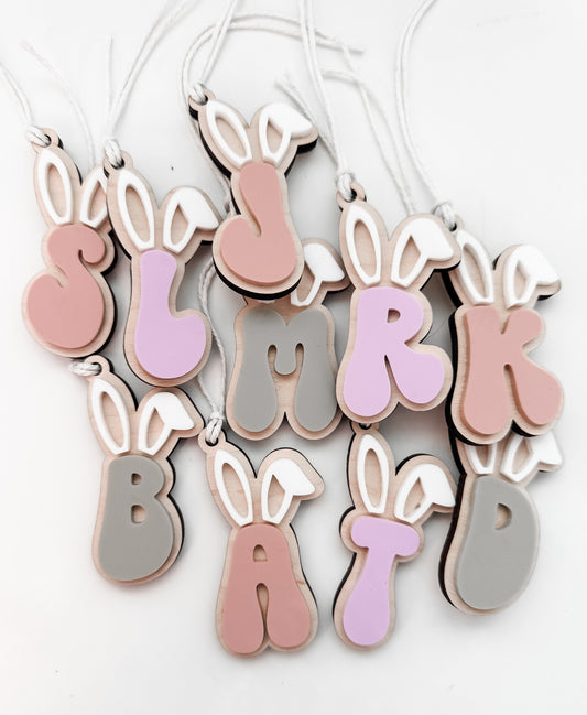 Personalized Initial Easter Basket Tag with Cord | Acrylic Easter Tags | Personalized Tags | Laser Engraved | Custom Tags | Basket Name Tag