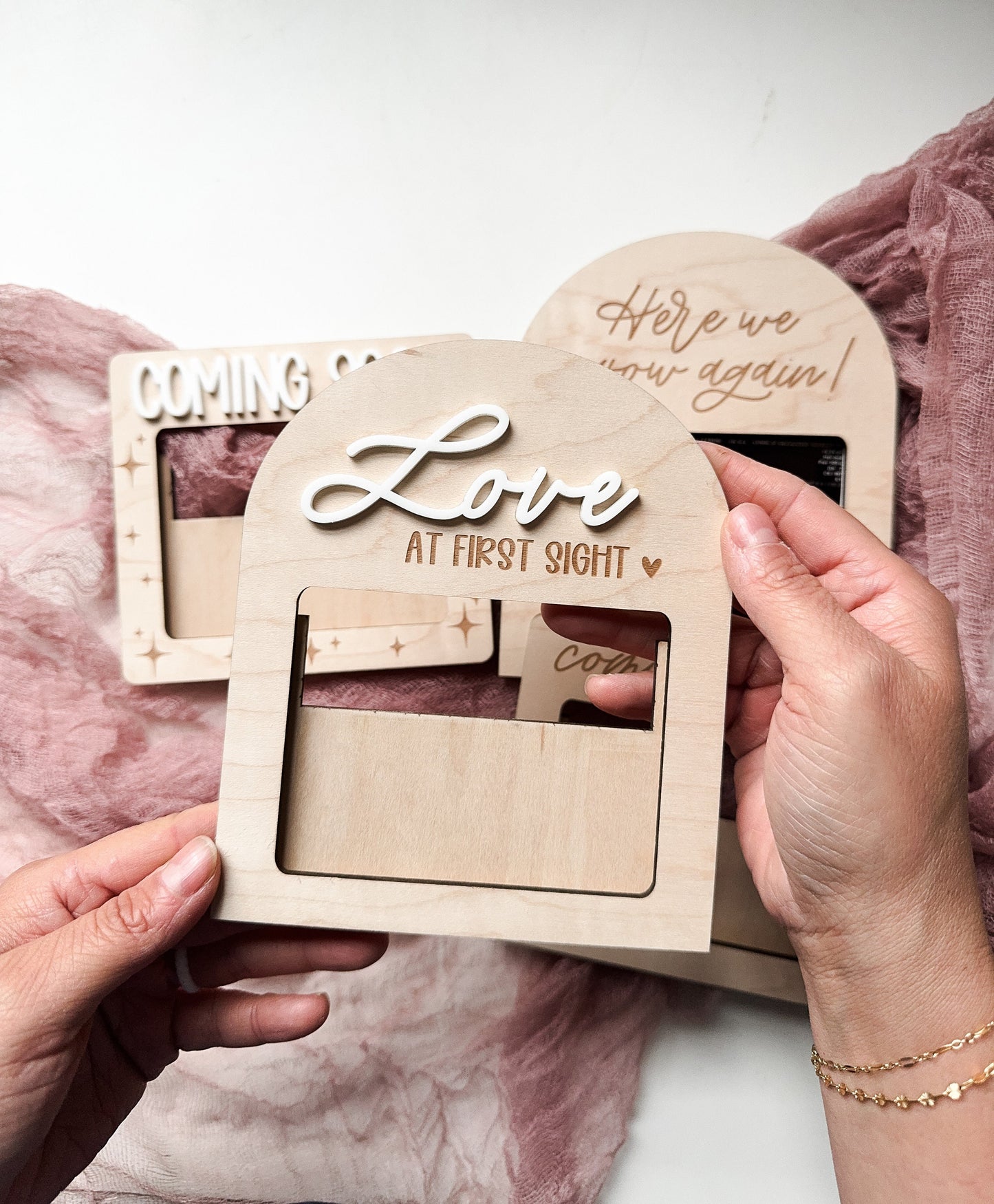 Pregnancy Announcements Keepsake Gift | Ultrasound Picture Fridge Magnet | Here We Grow Again Keepsake | Coming Soon | Choose Your Style